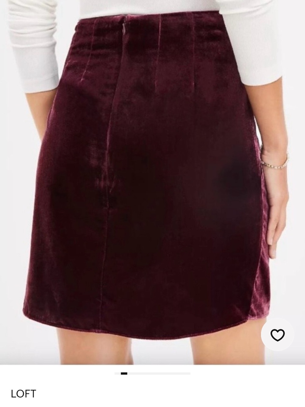 LOFT Wine Velvet Mini Skirt